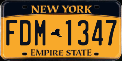 NY license plate FDM1347
