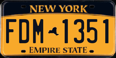 NY license plate FDM1351