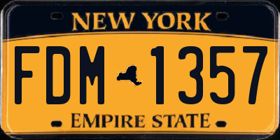 NY license plate FDM1357
