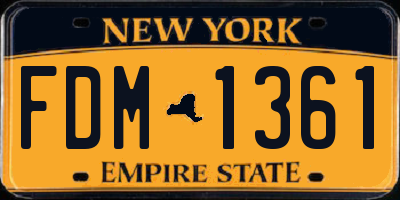 NY license plate FDM1361