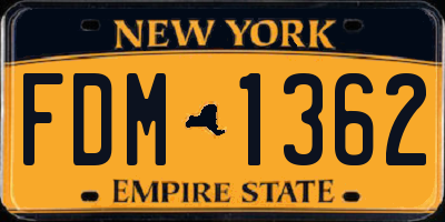 NY license plate FDM1362