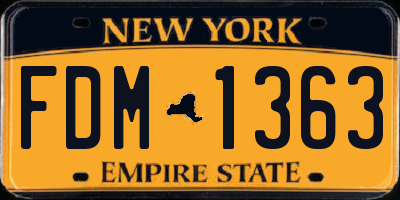 NY license plate FDM1363