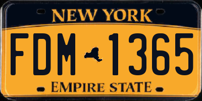NY license plate FDM1365