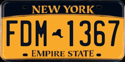 NY license plate FDM1367