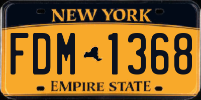 NY license plate FDM1368
