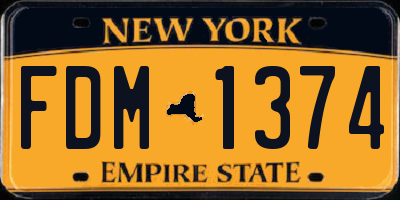 NY license plate FDM1374