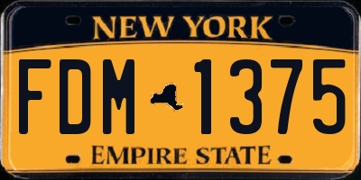 NY license plate FDM1375