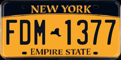 NY license plate FDM1377