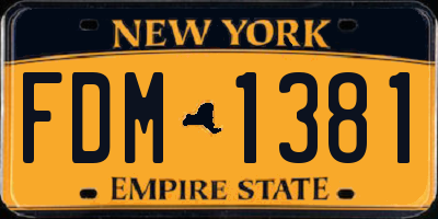 NY license plate FDM1381