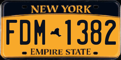 NY license plate FDM1382
