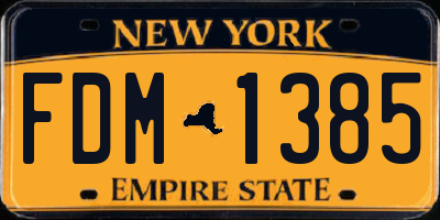 NY license plate FDM1385