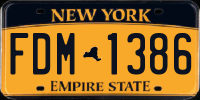 NY license plate FDM1386