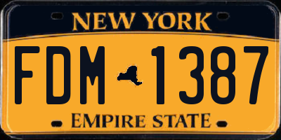 NY license plate FDM1387