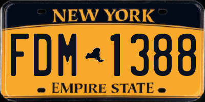NY license plate FDM1388