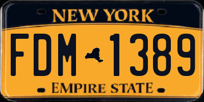 NY license plate FDM1389