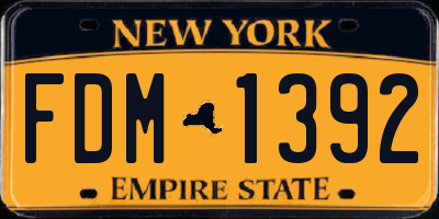 NY license plate FDM1392