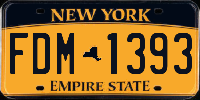 NY license plate FDM1393