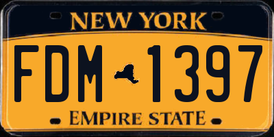 NY license plate FDM1397
