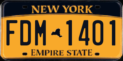 NY license plate FDM1401