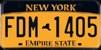 NY license plate FDM1405