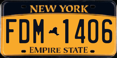 NY license plate FDM1406