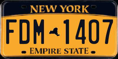 NY license plate FDM1407