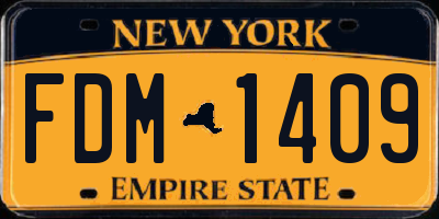 NY license plate FDM1409