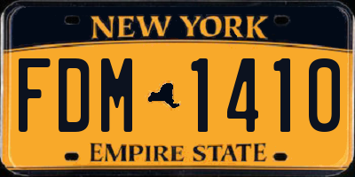 NY license plate FDM1410