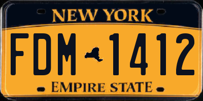 NY license plate FDM1412