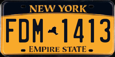 NY license plate FDM1413