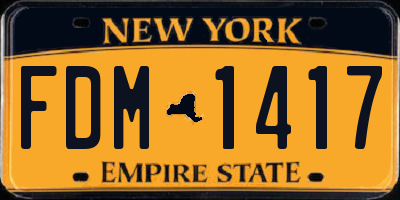 NY license plate FDM1417