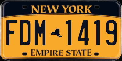 NY license plate FDM1419