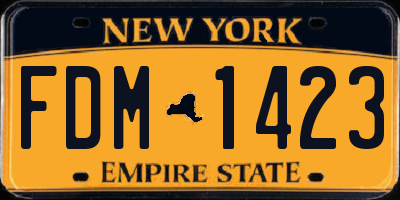NY license plate FDM1423