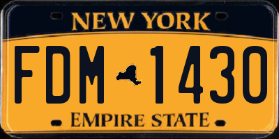 NY license plate FDM1430