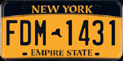 NY license plate FDM1431