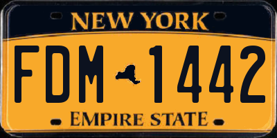 NY license plate FDM1442