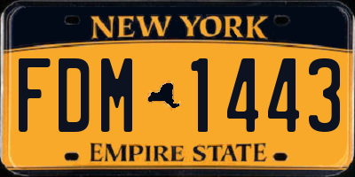 NY license plate FDM1443