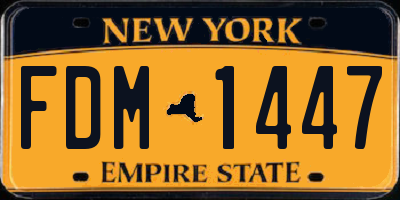NY license plate FDM1447