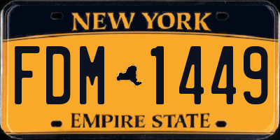 NY license plate FDM1449