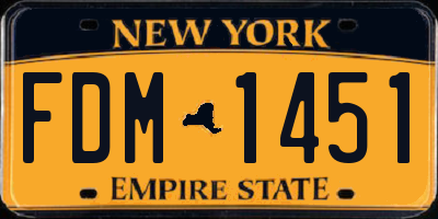 NY license plate FDM1451