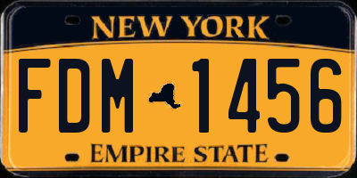 NY license plate FDM1456