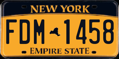 NY license plate FDM1458