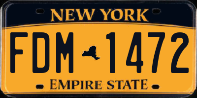 NY license plate FDM1472