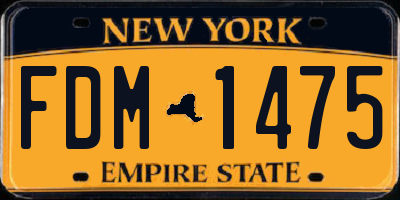 NY license plate FDM1475