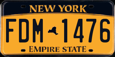 NY license plate FDM1476