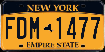 NY license plate FDM1477