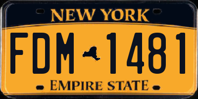 NY license plate FDM1481