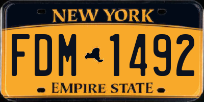 NY license plate FDM1492