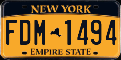 NY license plate FDM1494