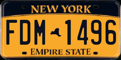 NY license plate FDM1496